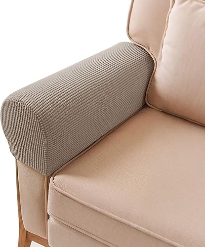 Juego de 2 fundas para sofá y sillón, fundas elásticas para sillón reclinable, juego de 2 (arena)