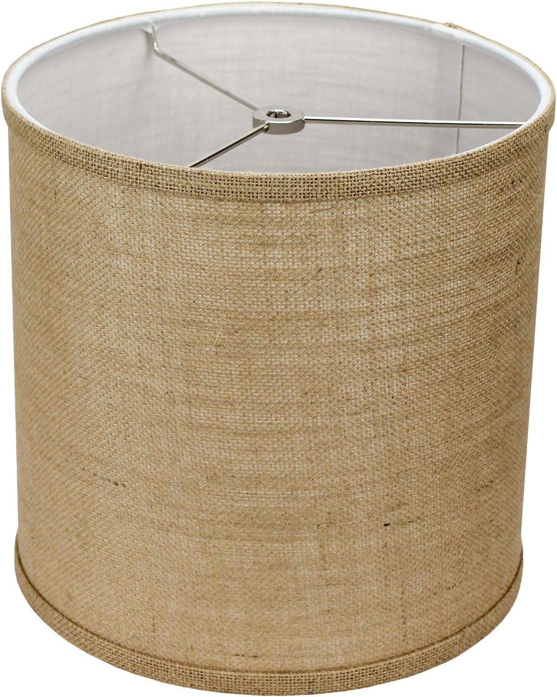 FenchelShades.com 10" Top Diameter x 10" Bottom Diameter 10" Height Fabric Drum Lampshade Spider Attachment (Burlap Natural)