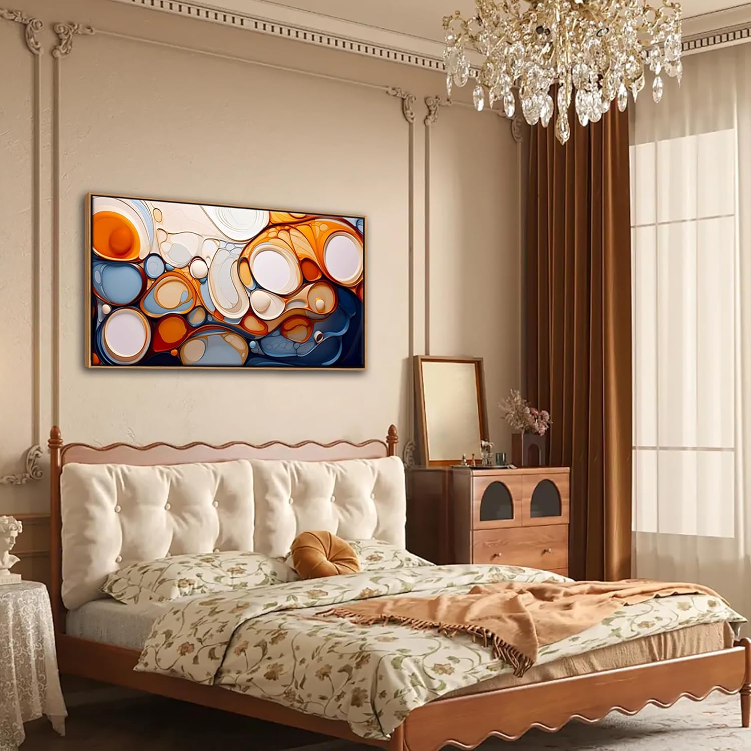 Abstract Wall Art - Modern Colorful Framed Canvas Wall Art for Living Room,Office - Large Decorative Artwork for Bedroom, Aesthetic Room Decor, Oil Painting