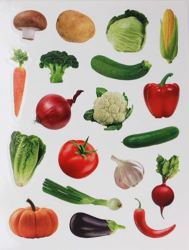 Miniatura 9 de Hojas de calcomanías de alimentos vegetales para artes y manualidades, paquete de 95 unidades, etiquetas de recompensas nutricionales para