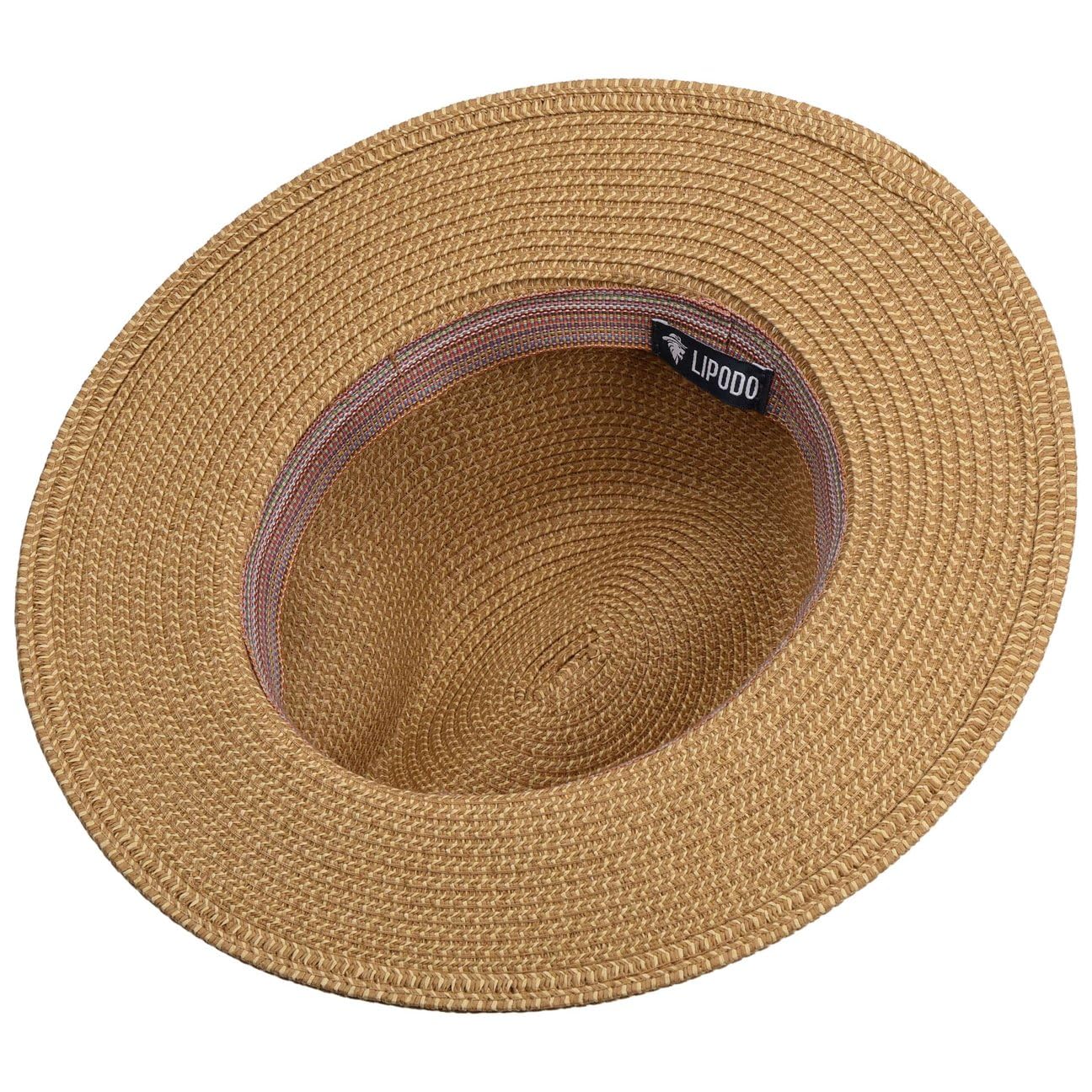 LIPODO Marvello Cappello Traveller in Paglia di Viscosa Fascia in Similpelle Prodotto in Italia Uomo Primavera Estate