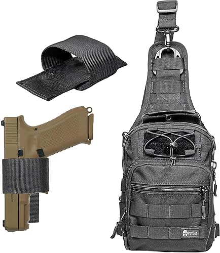 Spartan Tactical ARC MKII EDC - Bolsa de hombro, funda para pistola incluida, transporte oculto, color negro