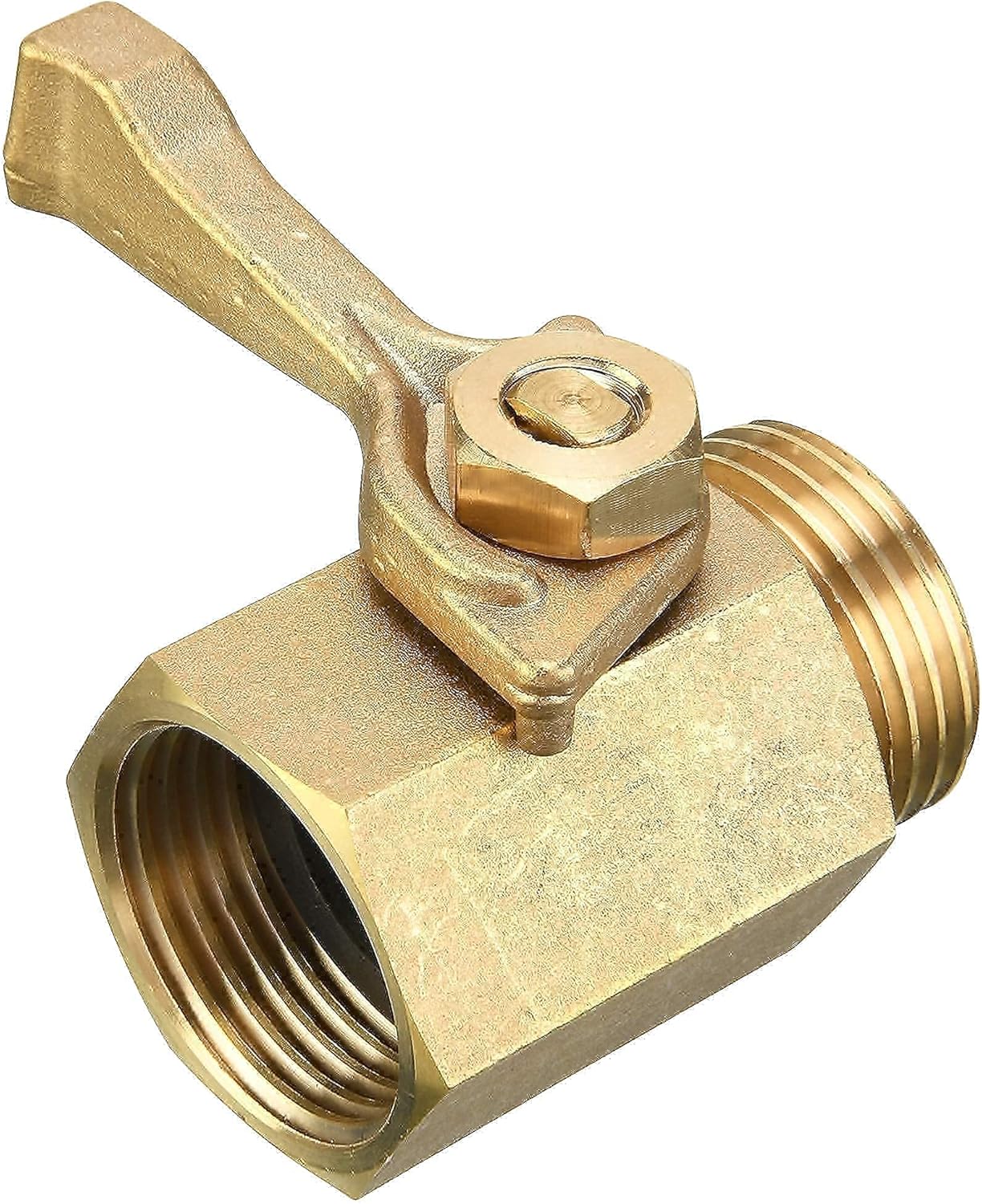 M MINGLE Heavy Duty Brass Garden Hose Shut Off Valve, Garden Hose Filter for Pressure Washer Inlet Water