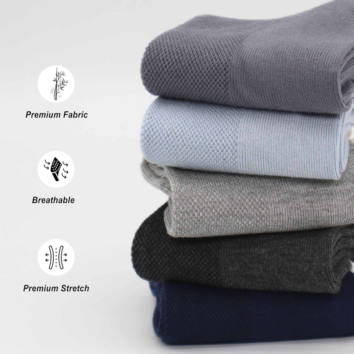 SERISIMPLE Women Thin Viscose Bamboo Above Ankle Sock Breathable Lightweight Classic Crew Casual Mesh Socks 5 Pairs - Image 5