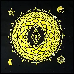 Toalha para Tarô Elemental 4 elementos com Brilho Amarela