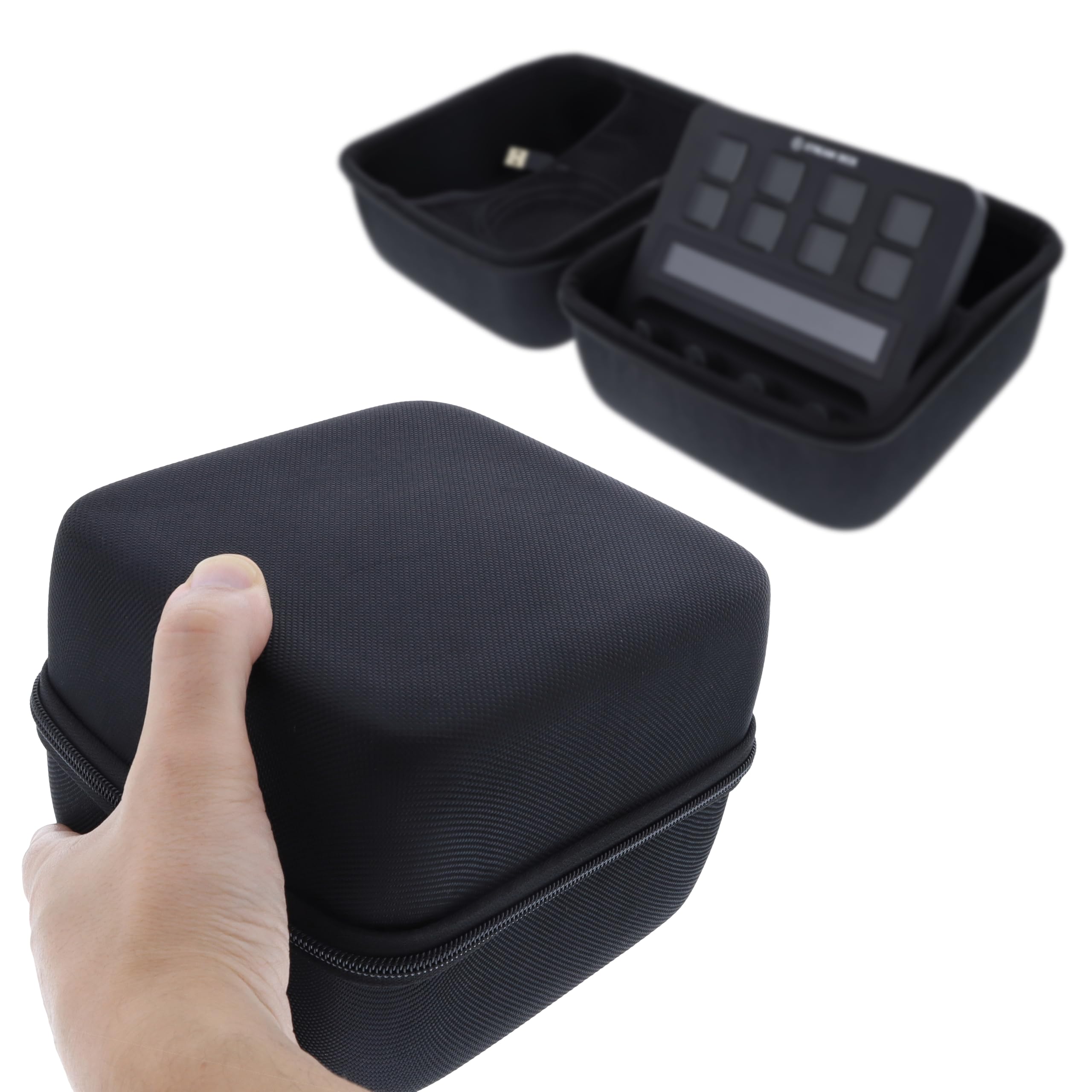 Tasche kompatibel mit Elgato Stream Deck + / XLR robuste Schutzhülle Transporttasche Tragetasche Case Aufbewahrung Studio Controller Zubehör für unterwegs schwarz