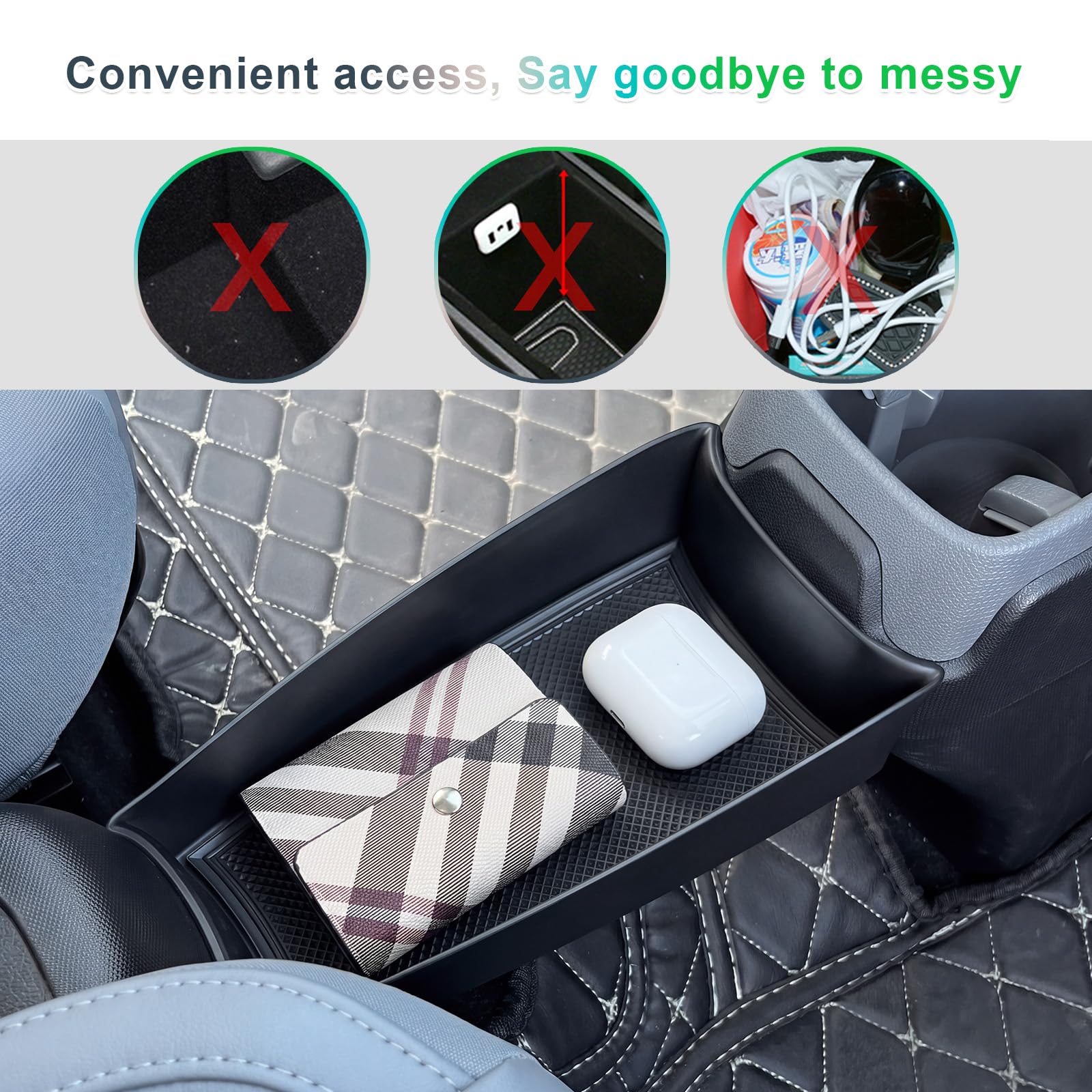 GAFAT Compatibile con Leapmotor T03 2026 2025 2024 Scatola Portaoggetti Console Centrale, per Leap Motor T 03 LCV EV Accessori, Organizer con Tappetini Antiscivolo