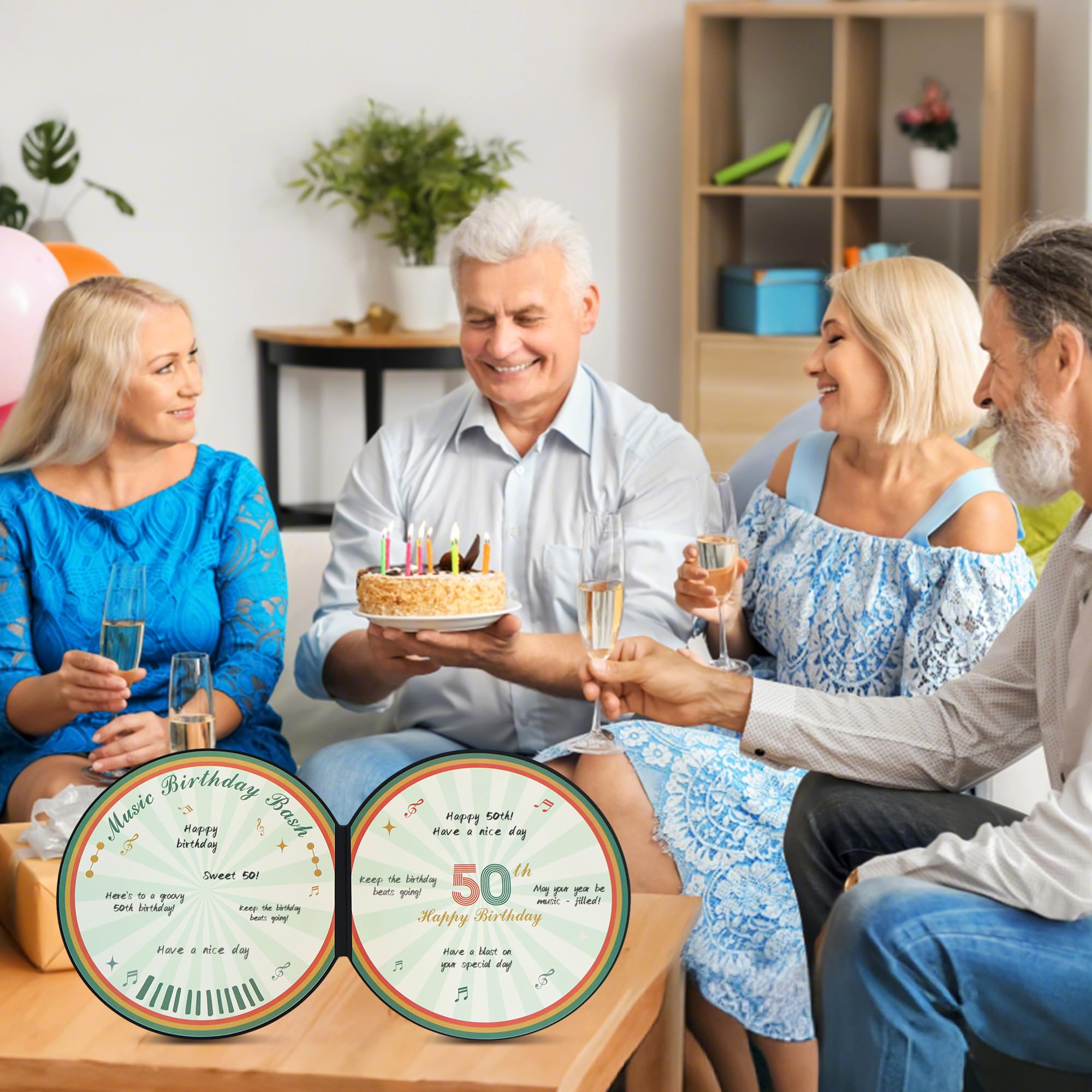 Dekoracje na przyjęcie urodzinowe, 'Happy Birthday' alternatywna księga gości, vintage płyta winylowa dekoracje urodzinowe