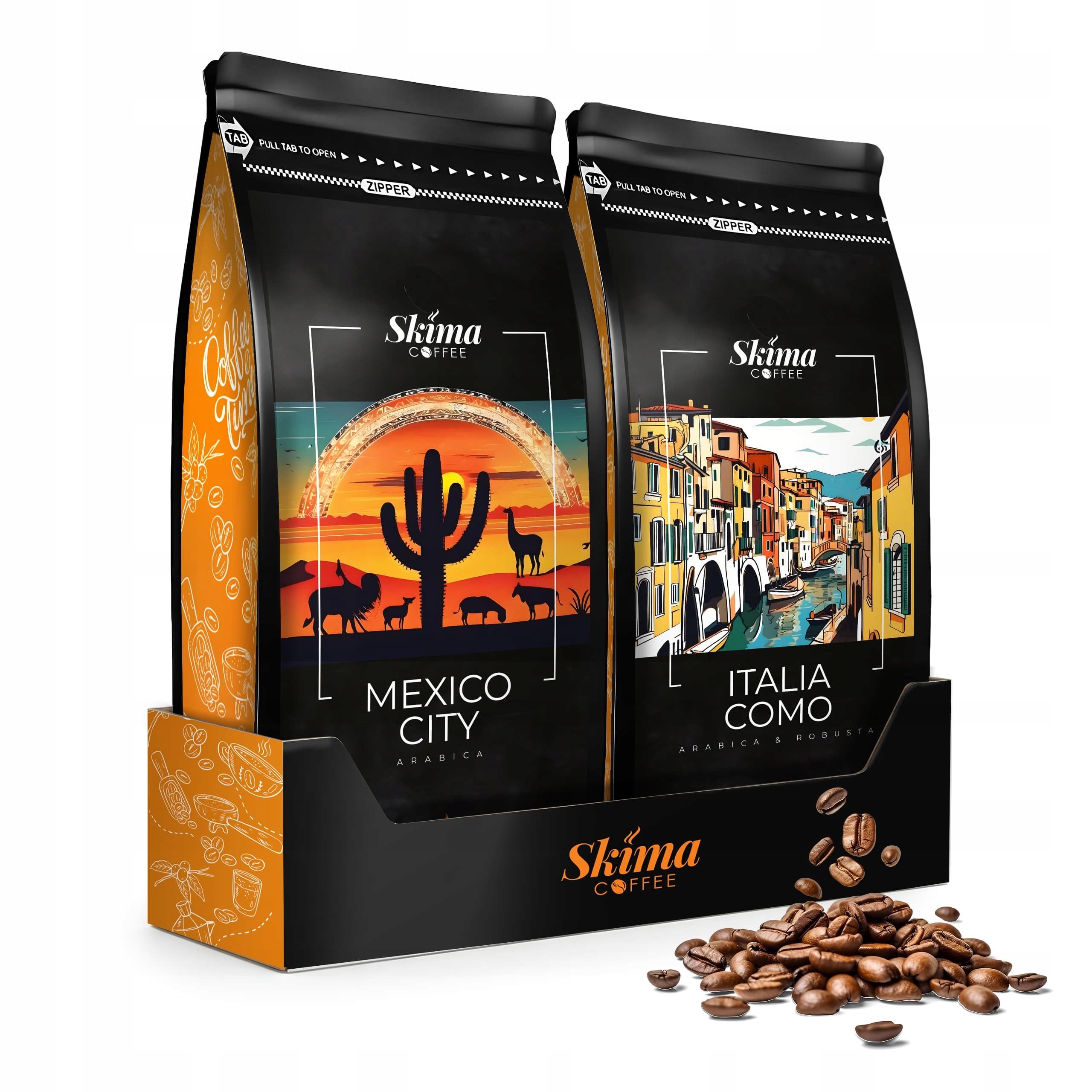SkimaCoffee Café en grano 2 x 1 kg ITALIA COMO/MEXICO CITY recién tostado