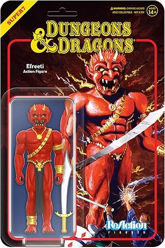 Super7 Dungeons & Dragons Efreeti - Figura de acción de Calabozos y Dragones de 3.75 pulgadas con accesorio, coleccionables vintage y juguetes retro