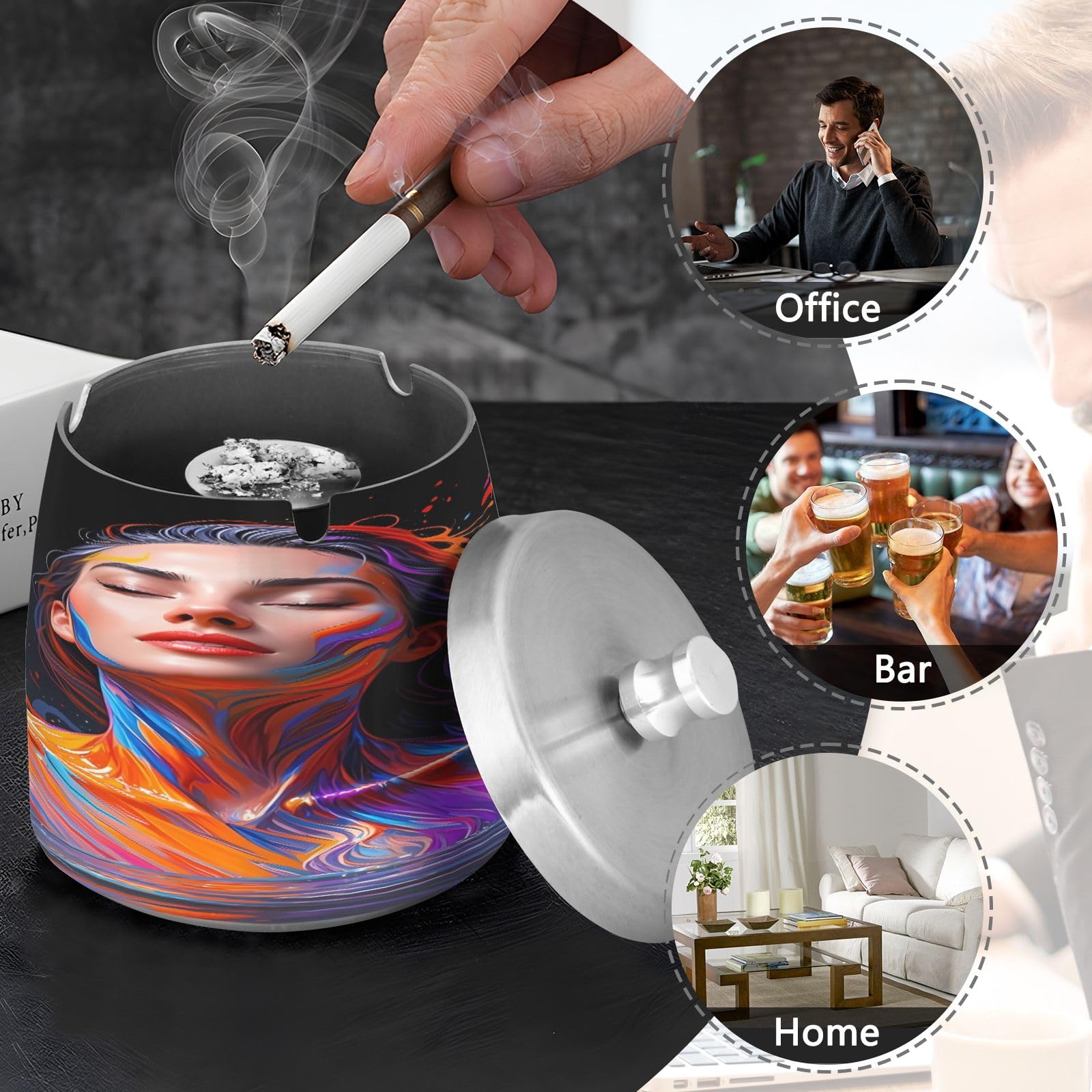 Amazon.com: Waterproof Outdoor Ashtray with Lid Cigarettes Cigar