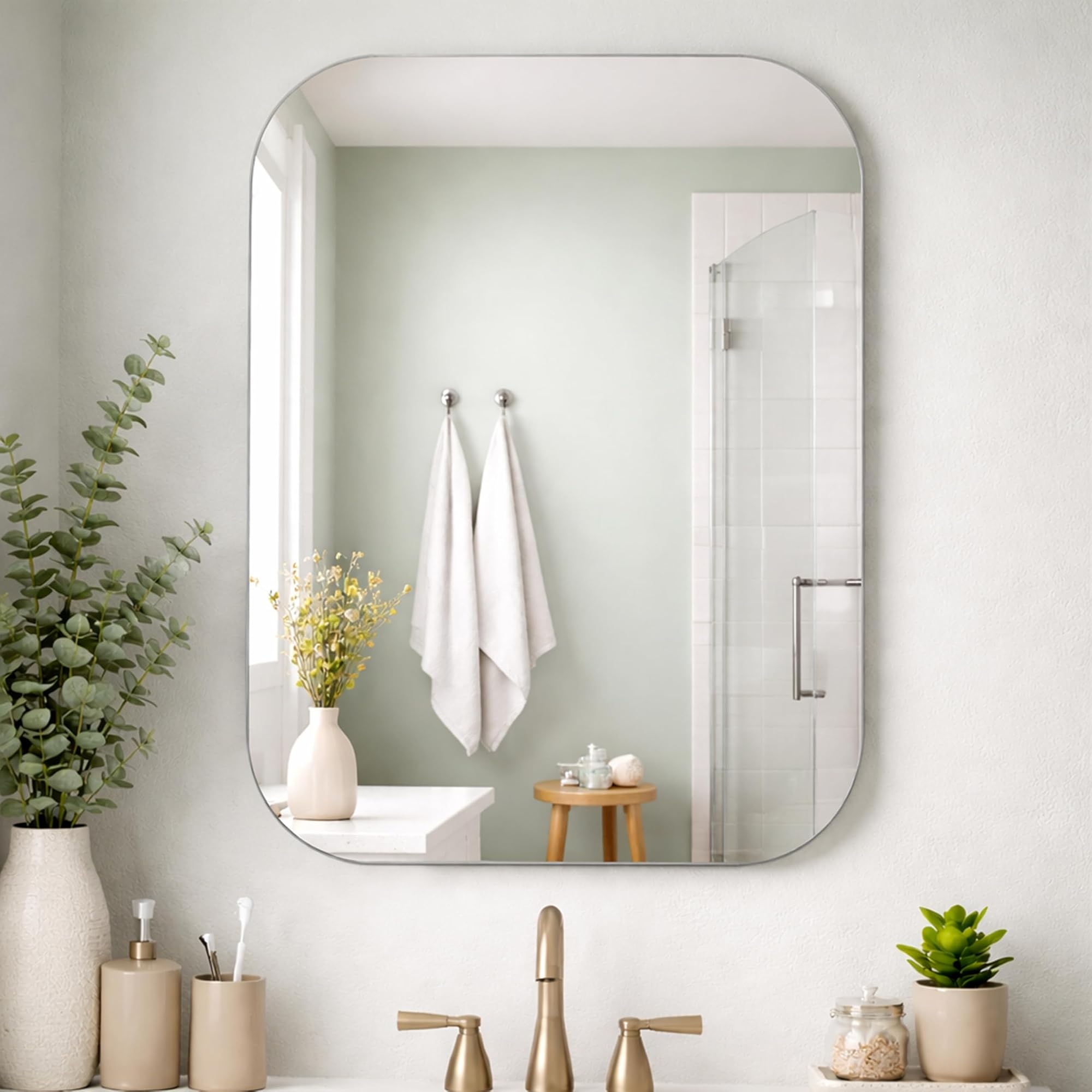 Frameless Wall Mirror for Bathroom