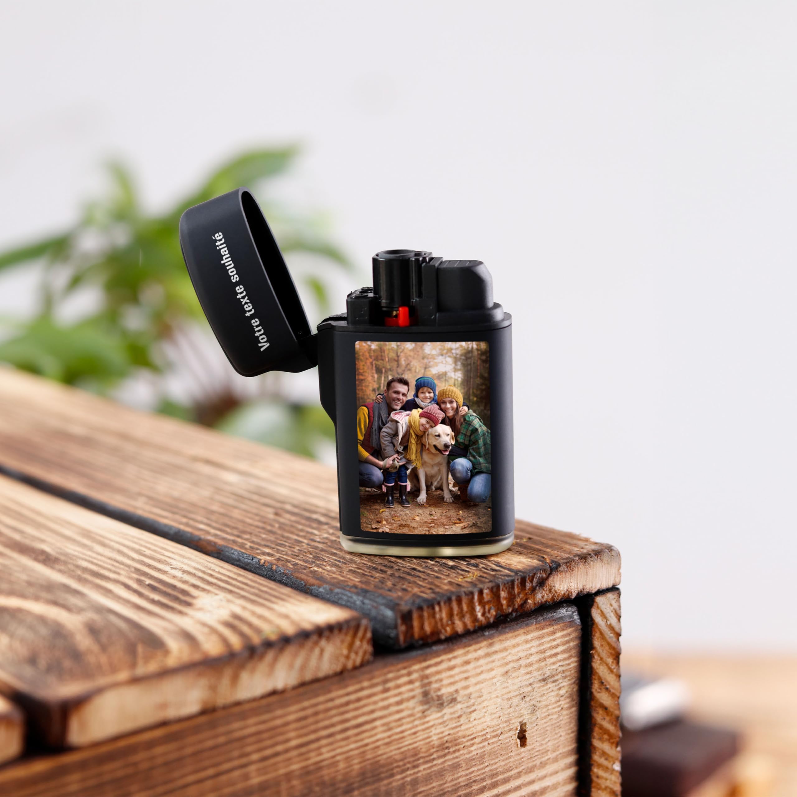 LAUBLUST Briquet personnalisé pour Homme avec Photo, Noir | Cadeaux personnalisés pour Hommes avec Gravure