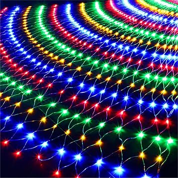 Outdoor Net Lights,LED Garden Mesh Lights Waterproof Net Fairy Lights with 8 Modes,Connectable String Lights Net Lights for Halloween Christmas Xmas Trees Wedding,Color,4.5x1.5m 320leds