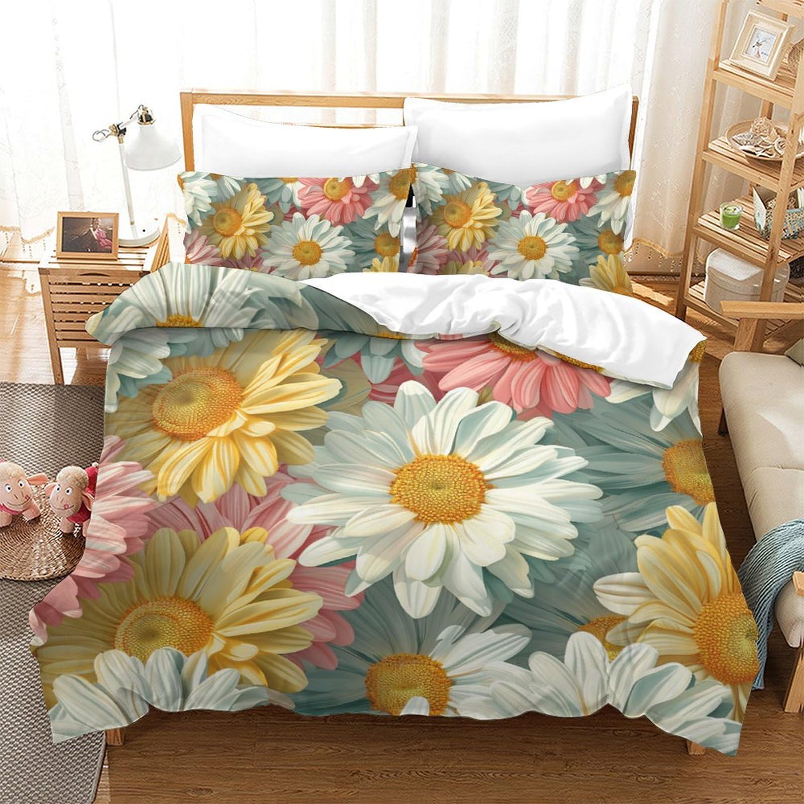 Housse de couette chrysanthème 3D idéale pour transformer la chambre des adolescents