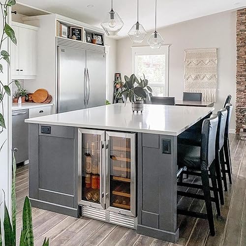 Miniatura 6 de Koolatron Refrigerador de vino y bebidas de 24 pulgadas con doble zona empotrada para debajo del mostrador, con ventilación frontal, puerta francesa
