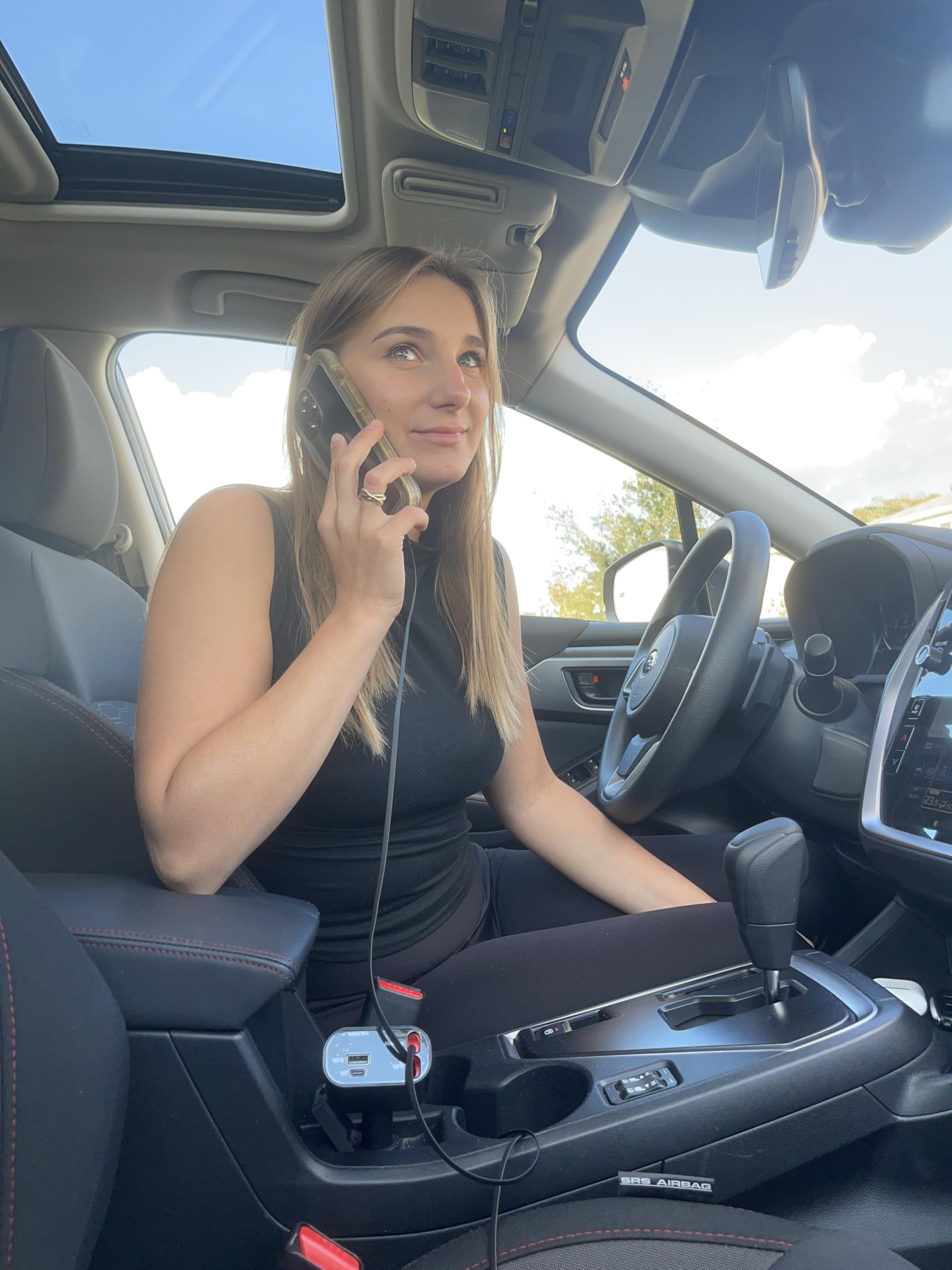 Multi Charge Pro - Cargador de Coche retráctil USB C para iPhone, Carga rápida, 120 W, 4 Puertos USB-C y USB-A y Lightning iPhone, Samsung, tabletas...
