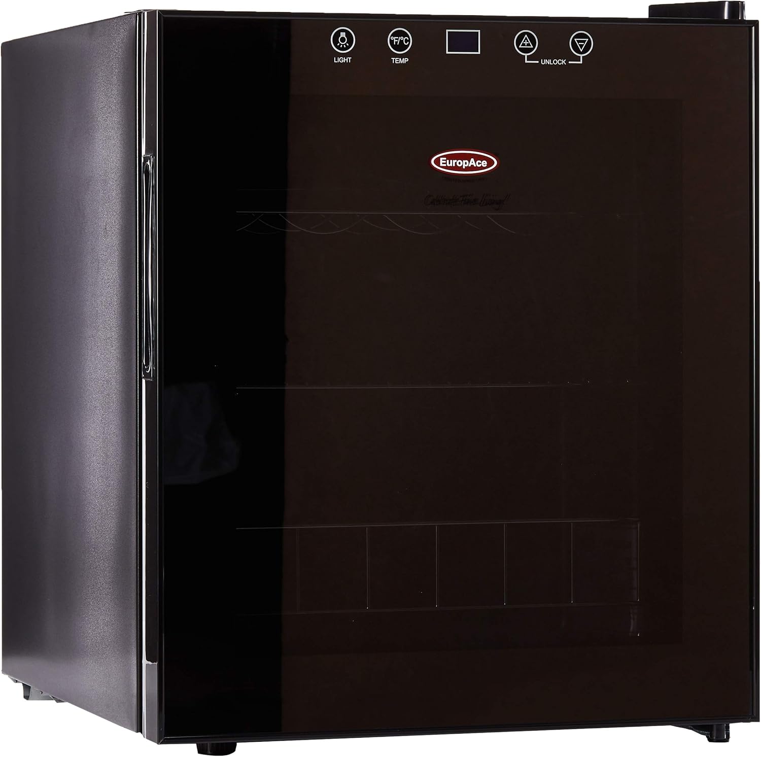 EuropAce EWC 152 Wine Cooler with Mirror Glass Door, Capacity 15