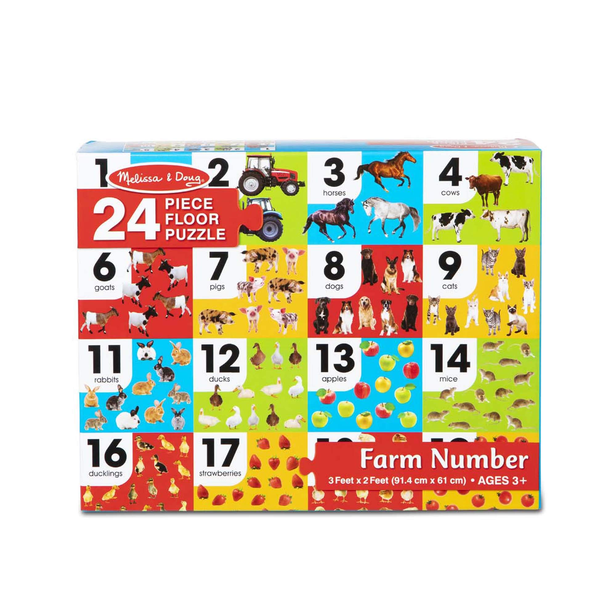 Melissa & DougFarm Number Jumbo Floor Puzzle (24 pcs, 2 x 3 feet)