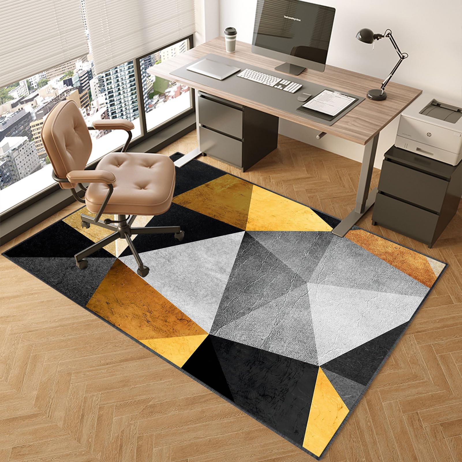 TOYOCC Chair Mat 100 x 140 cm Office Chair Mat for Hard Floor Non-Slip Gaming Chair Mats for Low Pile Carpet Protector Desk Chairmats Computer Rolling Chair Mat Home Hardwood Floor Protection Mat