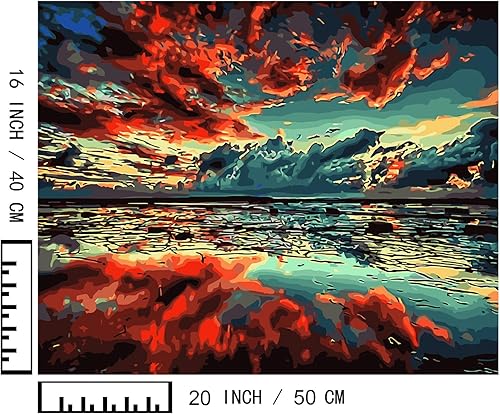 Miniatura 155 de Baisite 1112 Pintura por números, para adulto, principiante, niño, 12 pulgadas de ancho x 16 pulgadas de largo, 2 lienzos, 8 pinceles de madera