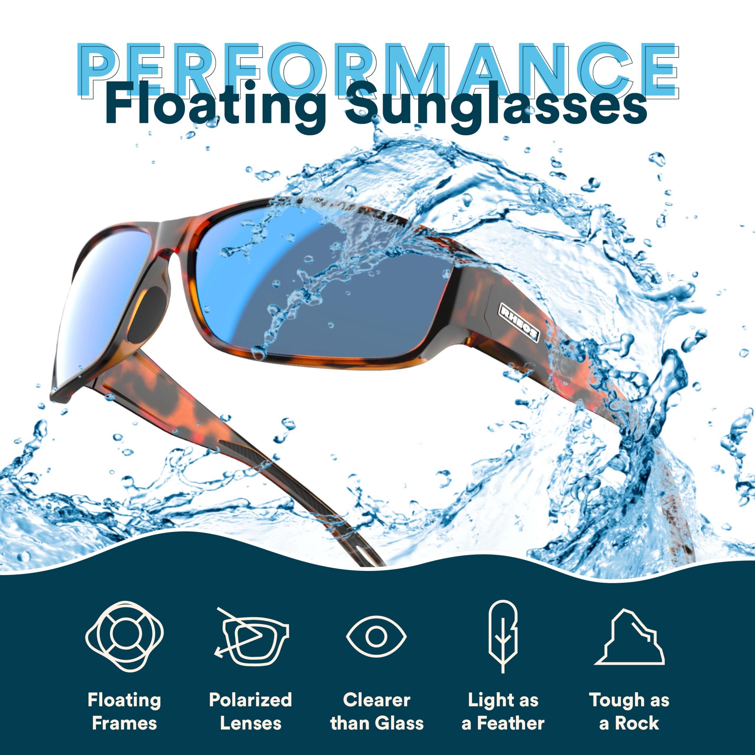Rheos Bahias - Lentes de sol polarizados flotantes | 100% protección UV | Gafas de sol para navegación y pesca | Gafas de sol deportivas acuáticas | Antideslumbrantes | Gafas de sol para hombre y