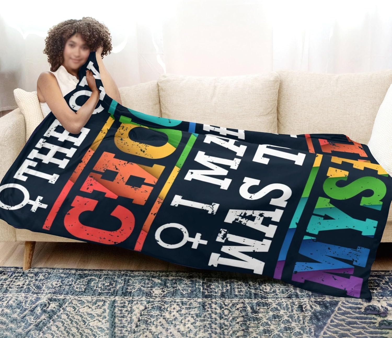 LGBT Blanket Gay Pride Throw Rainbow LGBT Colorful Flannel Soft Warm Enlarged Blankets 60”x50” Thickened Fuzzy Plush for Men Women Gay Pride Plush Throw Blanket Gift for Bed Sofa Multiple Sizes