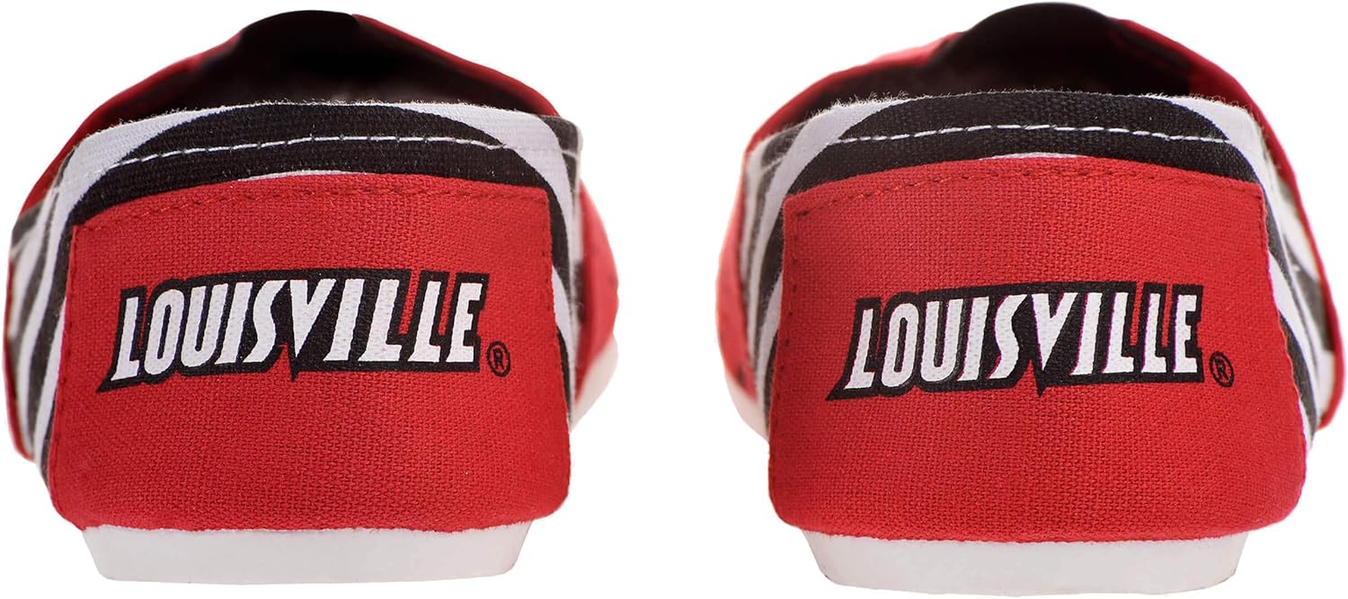 FOCO Louisville Cardinals NCAA Womens Stripe Canvas Shoes - M