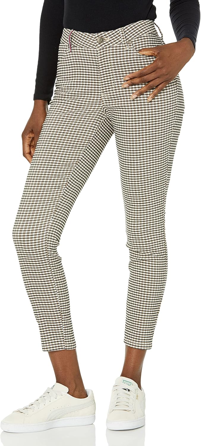Tommy Hilfiger Adaptive Women's Printed Pants Casual Plaid Ankle Skinny