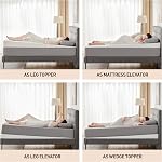 Lazyzizi Matelas Wedge seulement, 5-Inch Topper de matelas de lit incliné Queen pour le reflux acide, GERD, Cou & Dos Douleur, ronflement, ascenseur réglable sous matelas Support pour chambre