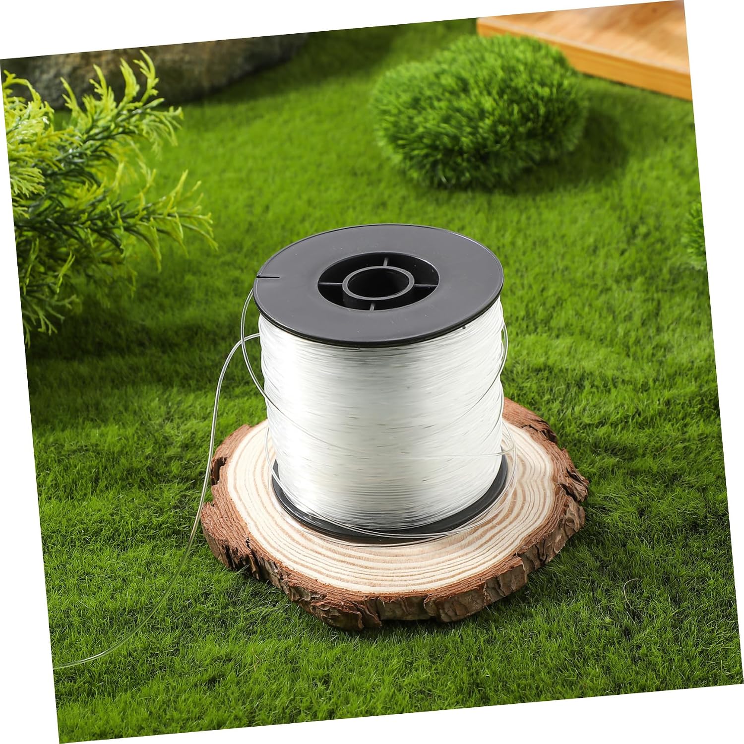 1 Set Nylon Fishing Line with Crimp Sleeves Clear String Wire for Crafts Balloon Decoration Durable Invisible Fishing Wire High Tensile Strength Abrasion Resistance
