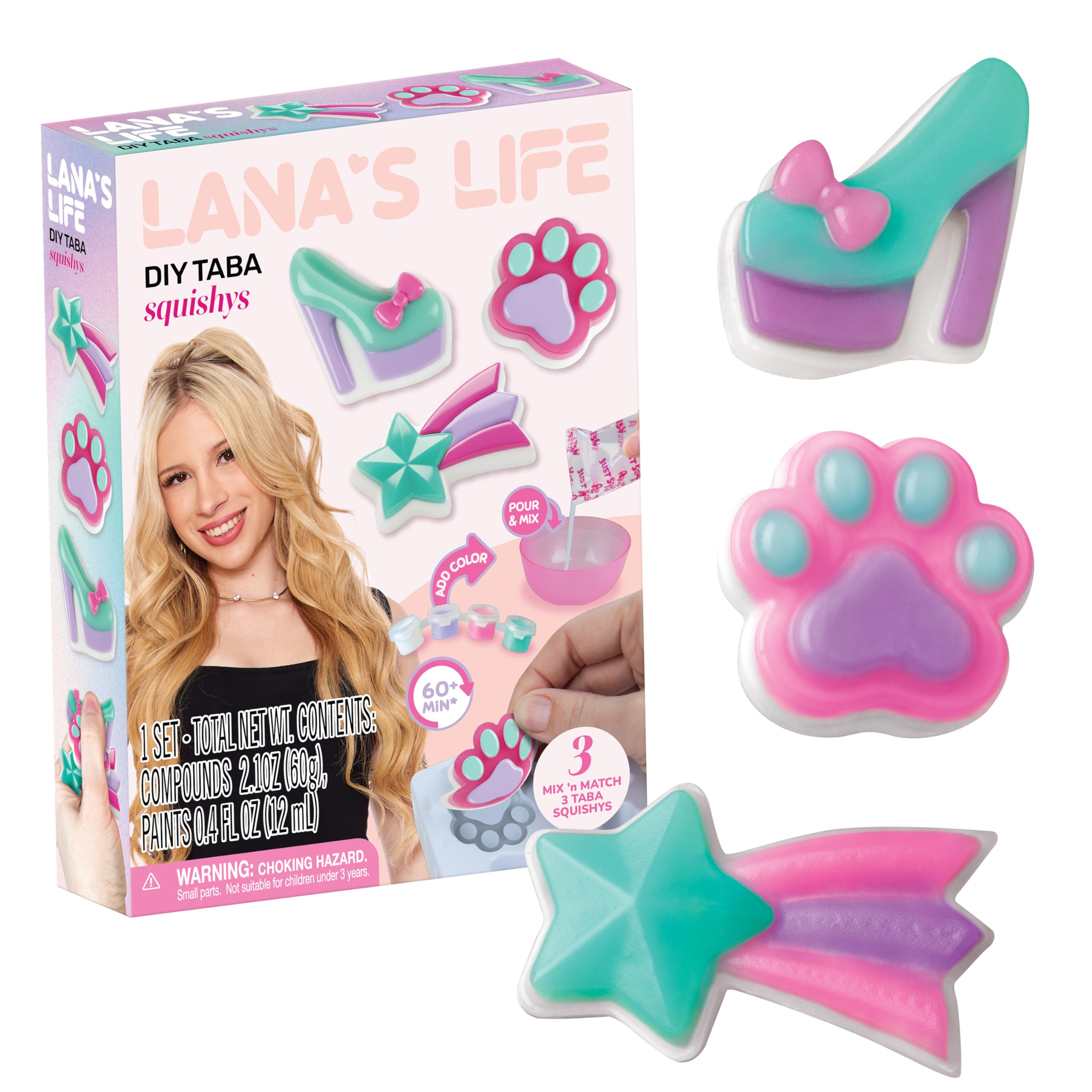Lana's Life DIY TABA Squishy Kit V2 - Craft Kit for Kids - Make Your Own Lana Inspired TABA Squishy Toys - Includes Silicone Mold, Mix, Colors and More for Crafting Cute Squishies - All in 1 Kit