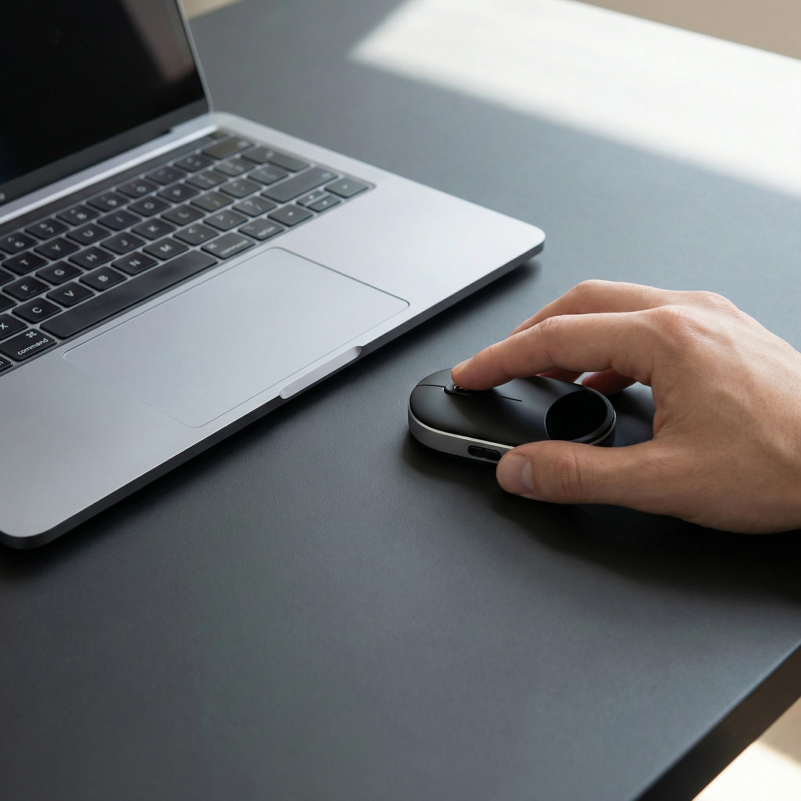 CSL - Wireless Maus mini Format – kabellos Bluetooth/Funk 2,4 GHz – Koppelung mit Zwei Geräten zugleich – Links-/ Rechtshänder-Modus – Windows Mac OS Android – Desktop PC Notebook Laptop Mac - 3