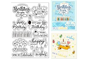 Arbuya Birthday Clear Stamps: Embellish Your Cards and Journals