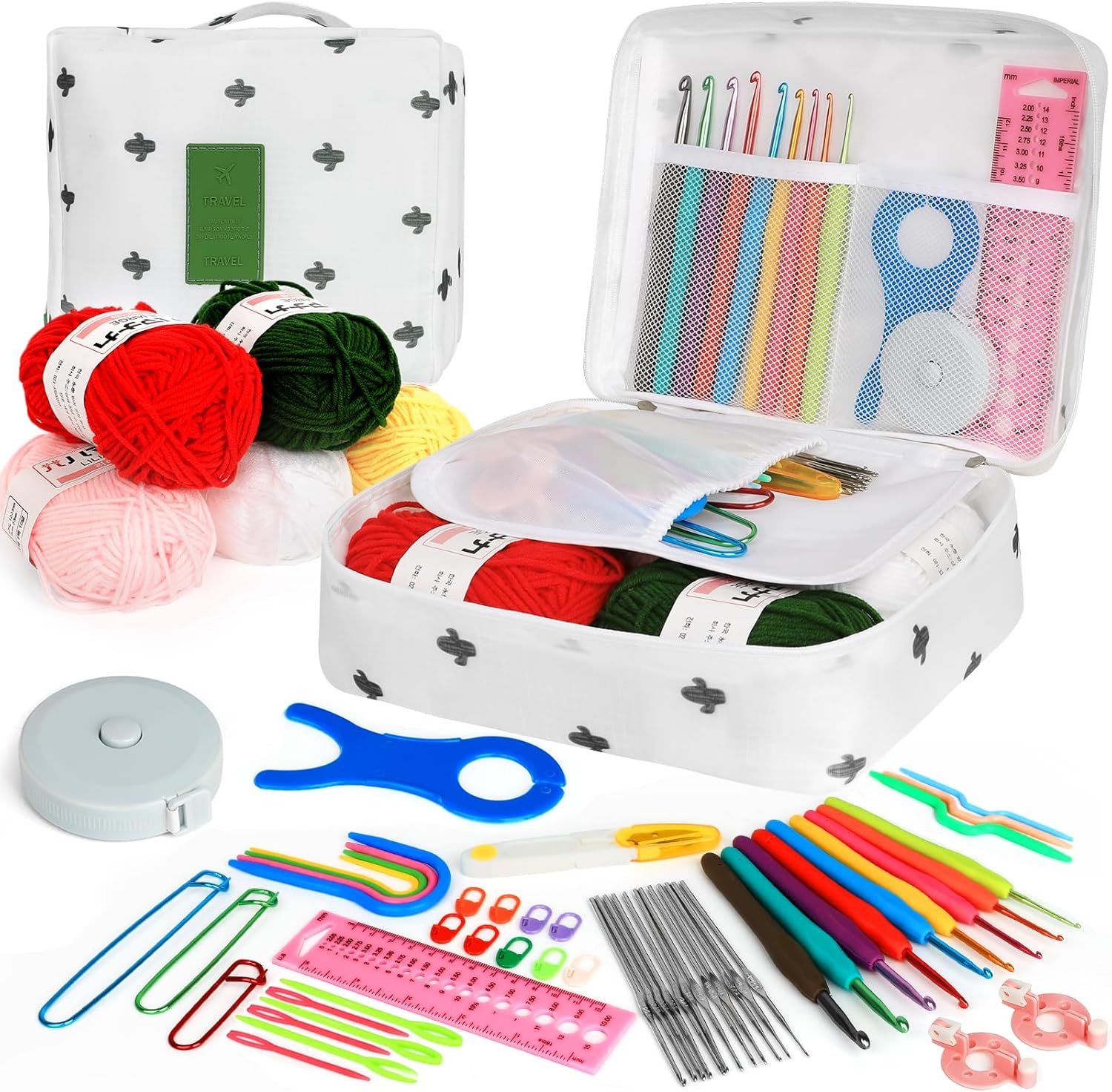 DINGBIU Crochet Hooks Set for Beginners Adults,59 PCS Crochet Kits for