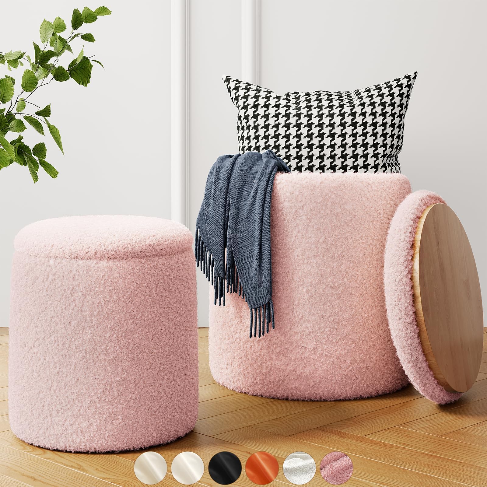Ottoman Boucle Pink