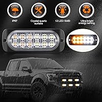 Vista 2 de Leelosp 14 luces estroboscópicas LED de 12 luces LED para remolque, vehículos de construcción, montaje en superficie, faros de peligro