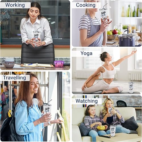 Miniatura 7 de Vaso de café de viaje de 20 onzas con tapa deslizante y pajilla, taza de café de acero inoxidable a prueba de derrames, acero inoxidable aislado,