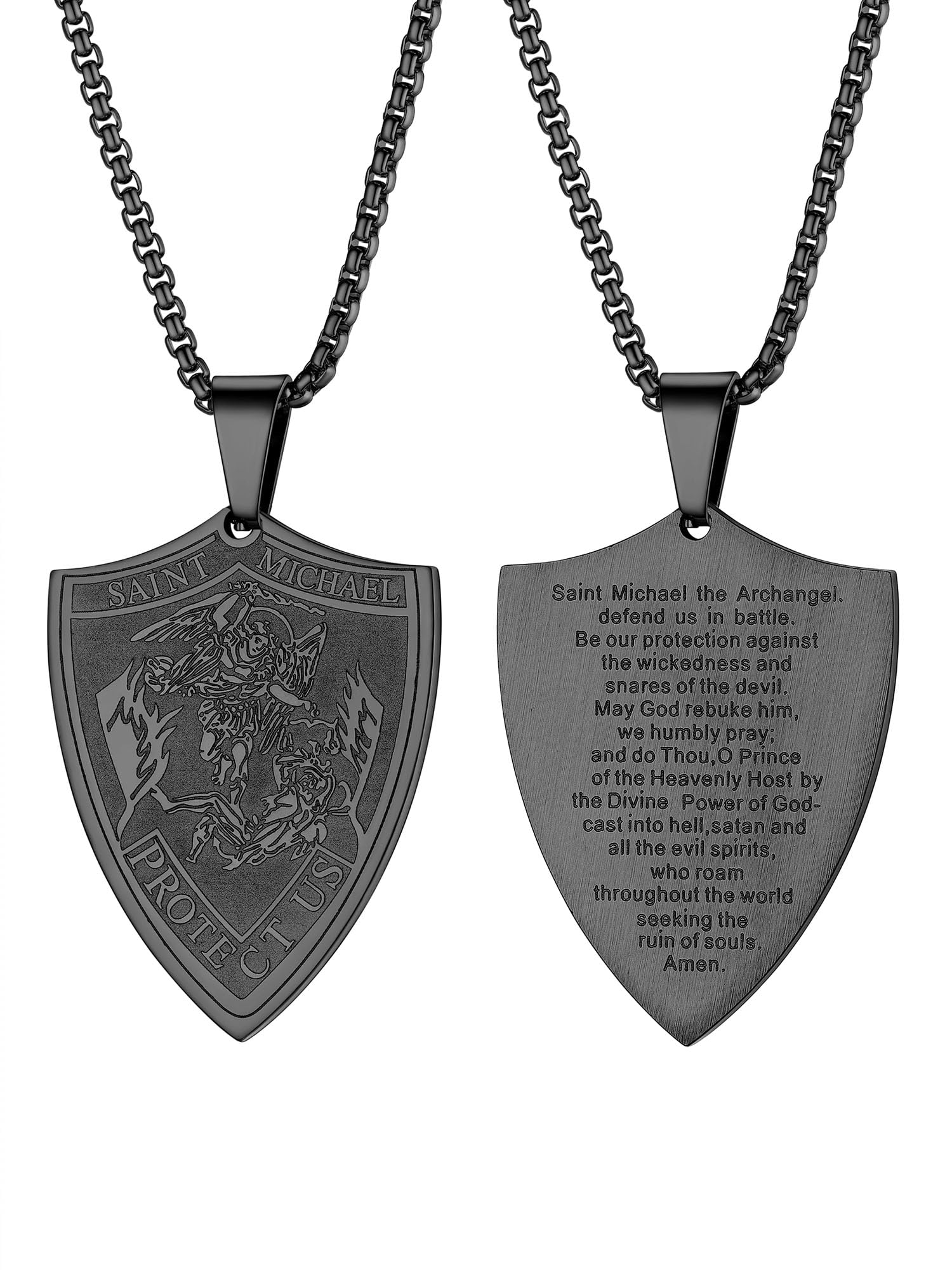PROSTEEL St Christopher/St Benedict/St Michael Pendant Necklace for Men