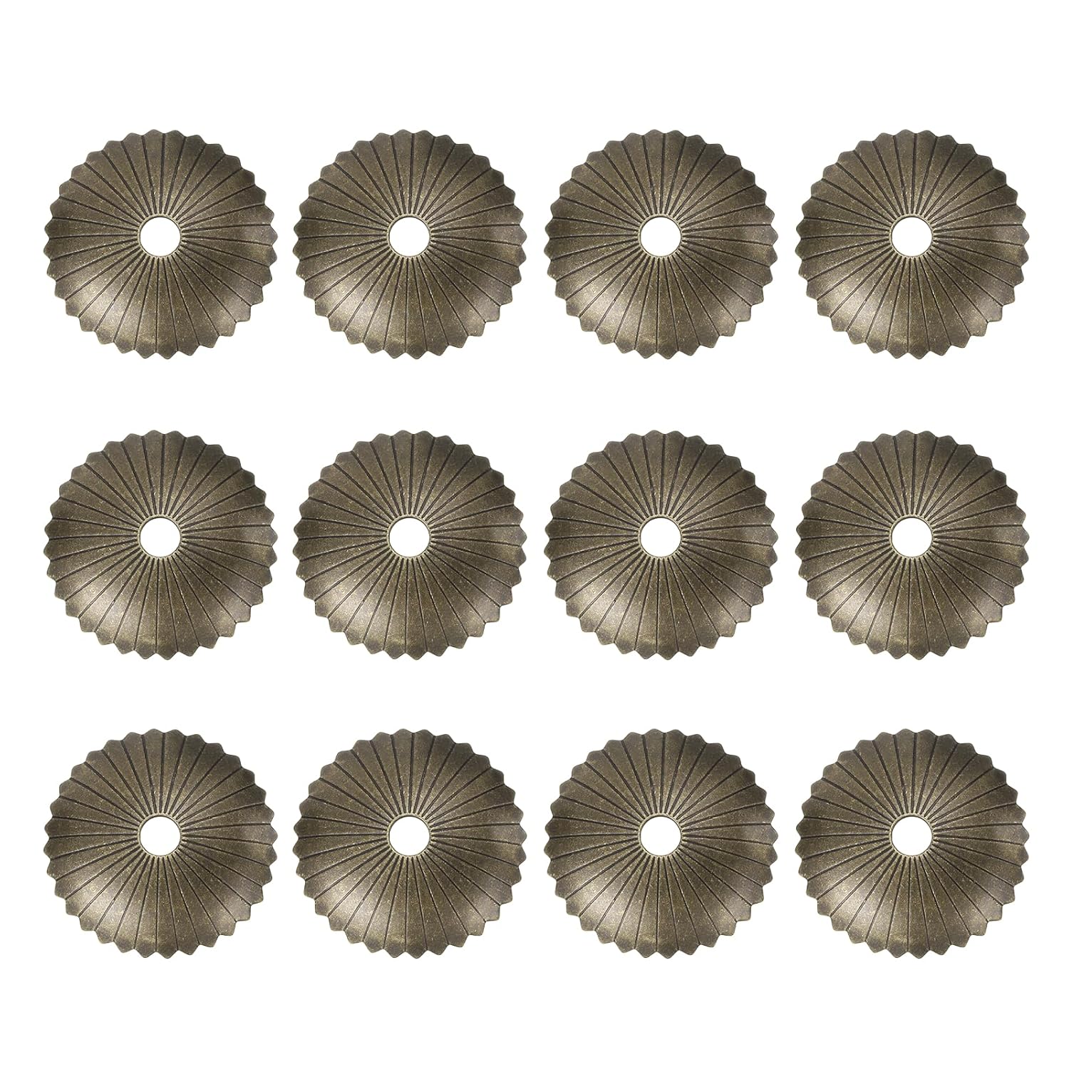 uxcell 8Pcs Cabinet Knob Backplate, 1.54 Inch Radial Shape Brass Backplate Washers Classical Furniture Decoration Gasket for Cabinet Drawer Cupboard Doors Hardware(Brass)