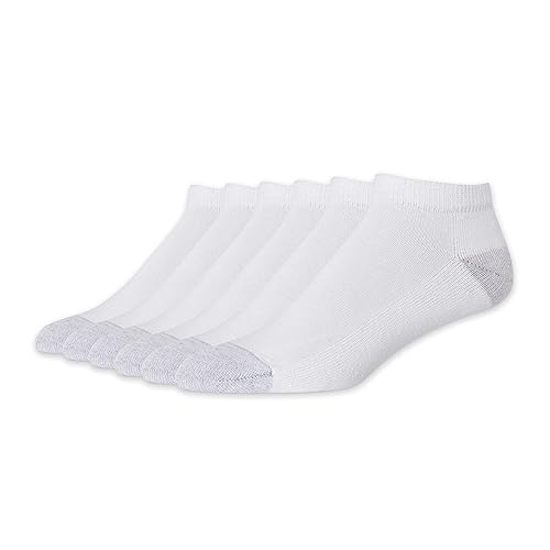 Hanes Men's Red Label Pack of 6 Cushion Low-Cut Socks - White