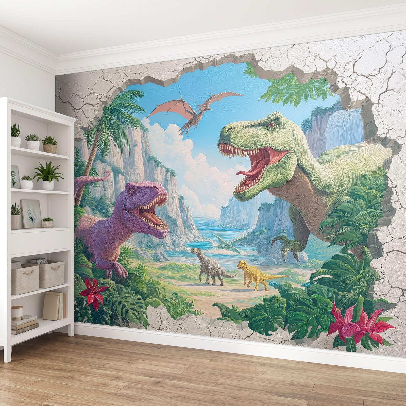 Fototapeta mityczna bestia nadruk fototapeta, 3D prehistoryczne zwierzę dinozaur fototapeta - nowoczesny design dekoracja obraz plakat tapeta 200 szer. x 140 cm do salonu sypialni dziecięcej