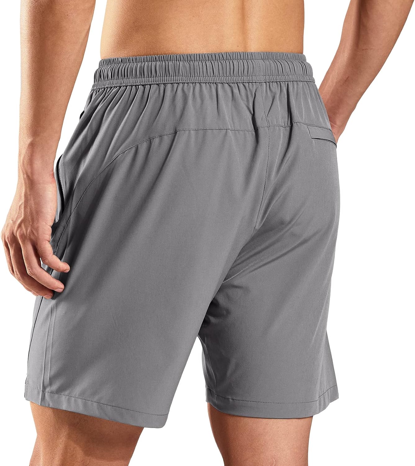 Haimont Men's 7 Inch Running Shorts, 4-Way Stretch Quick Dry Athletic Shorts, Lightweight Breathable with Zipper Pockets