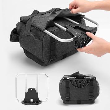 ROCKBROS Brompton Handlebar Bag, 9L-15L Adjustable Capacity Bag for Brompton Folding Bike,Multi-functional, Roll-Top Quick-Release Fit for Commuting