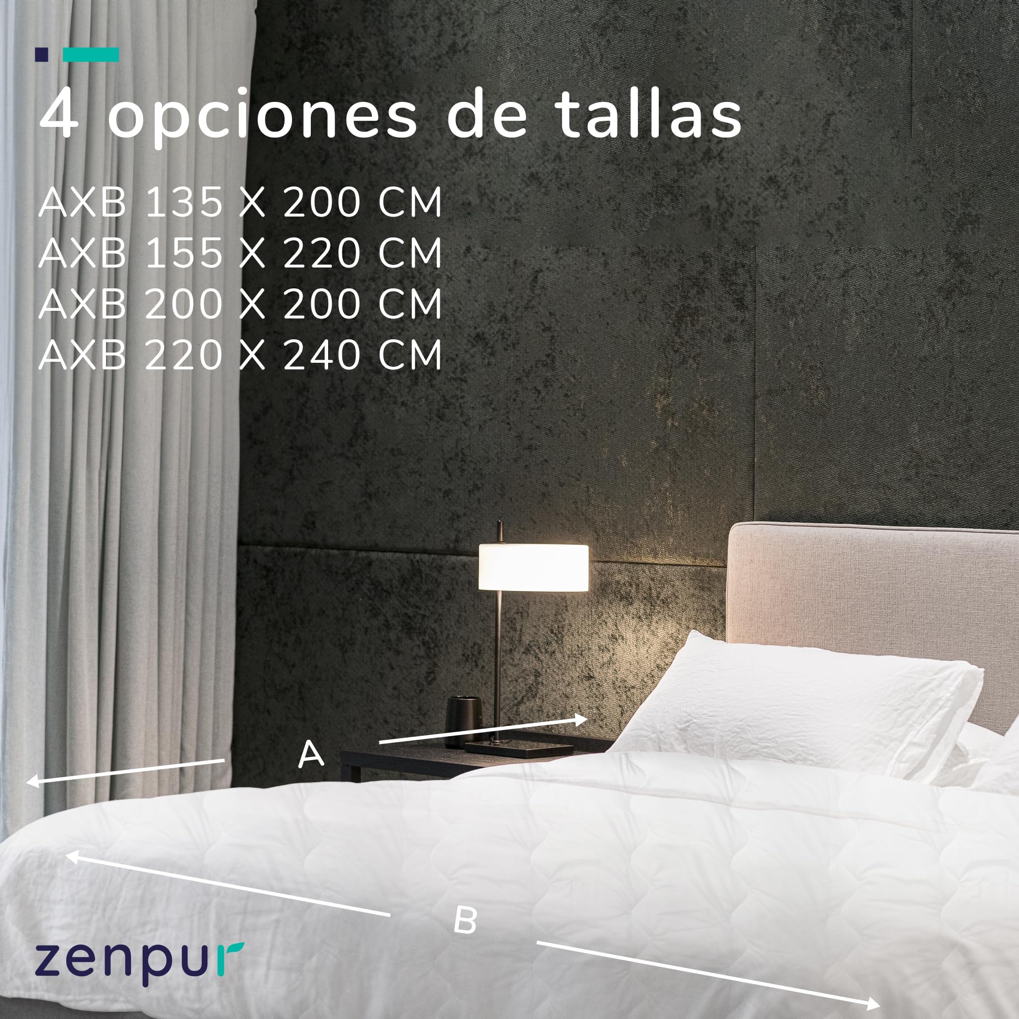 ZenPur Edredon Nordico Cama Verano e Invierno - Relleno Nórdico de 2 Capas de Microfibra Divisibles Lavables a Máquina (Edredón de 4 Estaciones, 140 x 200 cm)