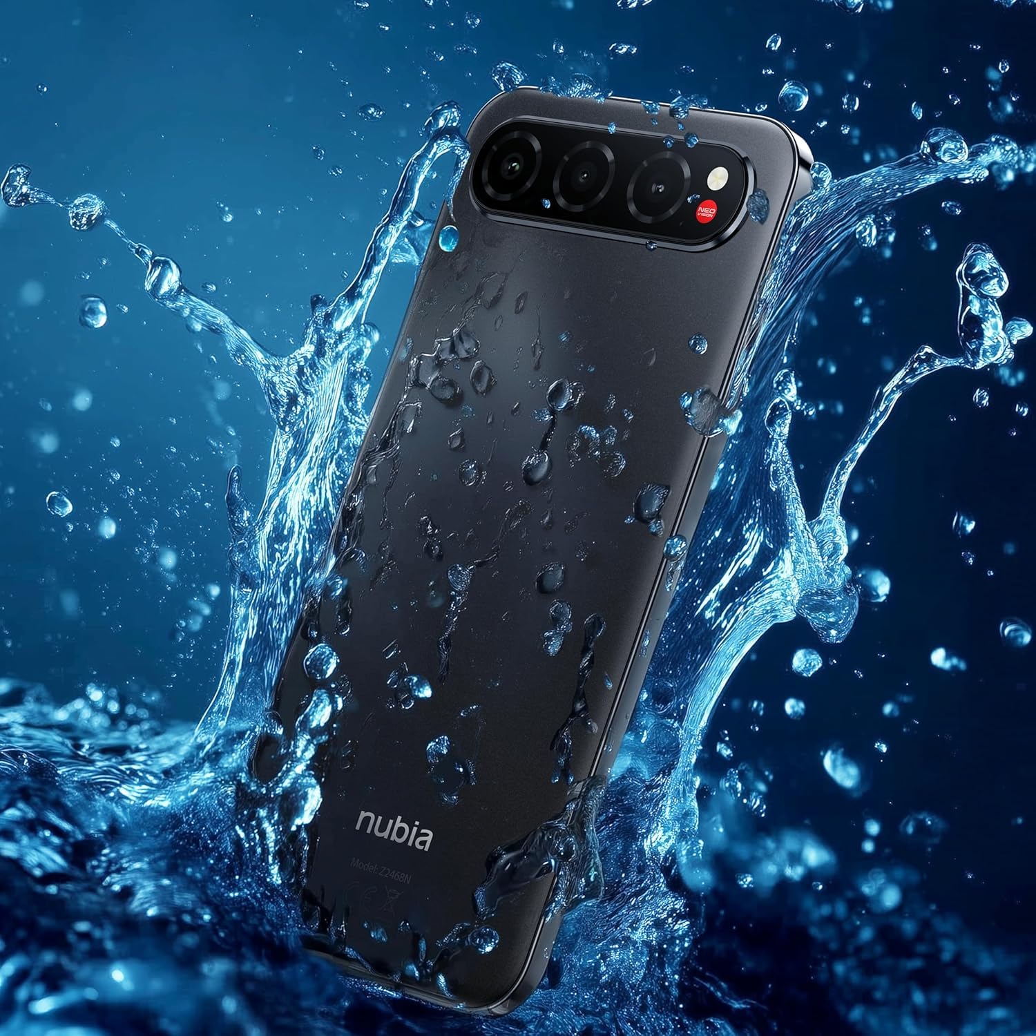 Smartphone 5G ultrasottile, Display AMOLED 6,78", 512 GB, RAM 8 GB, Tripla fotocamera AI 50MP, Batt. 5000mAh, resiste a acqua e polvere (IP68 & IP69), Titanimu Black