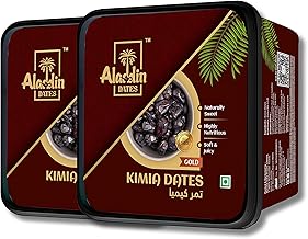 Aladdin Dates Black Dates/Khajoor 1 Kg (500 Grams * Pack of 2)| IML Continer Packed | Mazafati Dates | Soft Khajur | Natural & Healthy Snack | Khajur/Khajoor