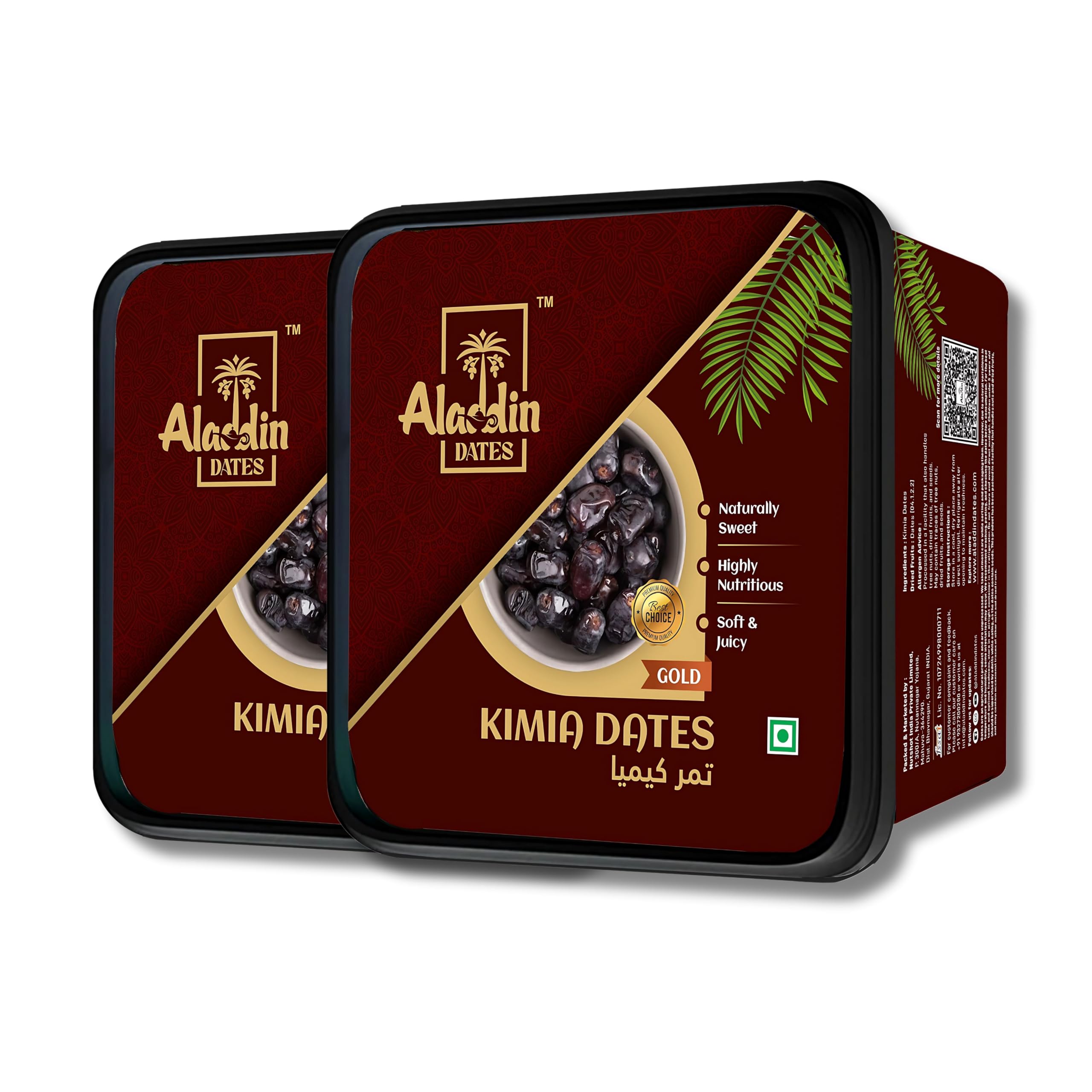 Aladdin Dates Black Dates/Khajoor 1 Kg (500 Grams * Pack of 2)| IML Continer Packed | Mazafati Dates | Soft Khajur | Natural & Healthy Snack | Khajur/Khajoor-image-18