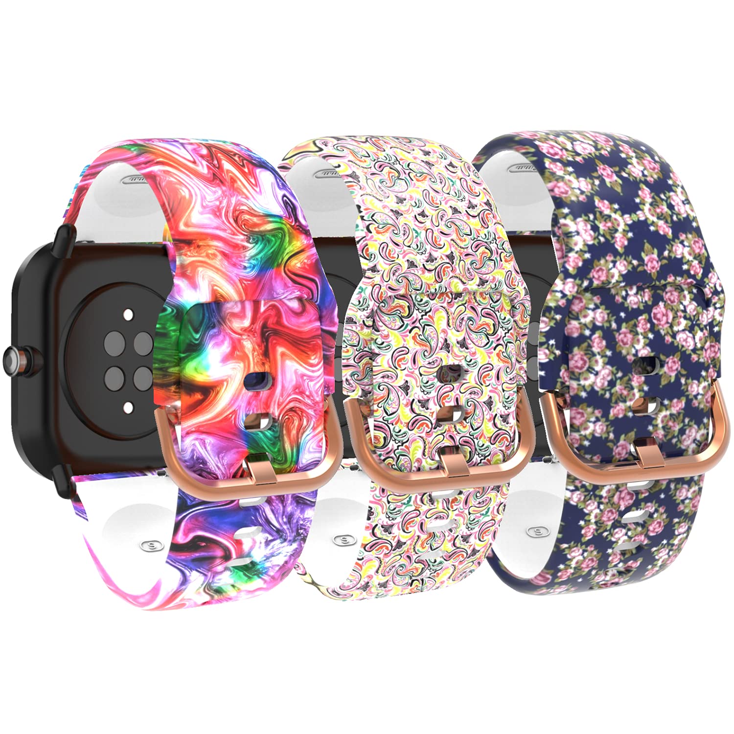 NineHorse Bands for MOLOCY Smart Watch Band Q23 Pattern Breathable Soft Silicone Wristband Waterproof Straps Bracelet Smartwatch Accessories for MOLOCY Replacement Band-image-21