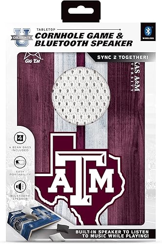 Vista 42 de SOAR Juego de Cornhole de mesa NCAA y altavoz Bluetooth